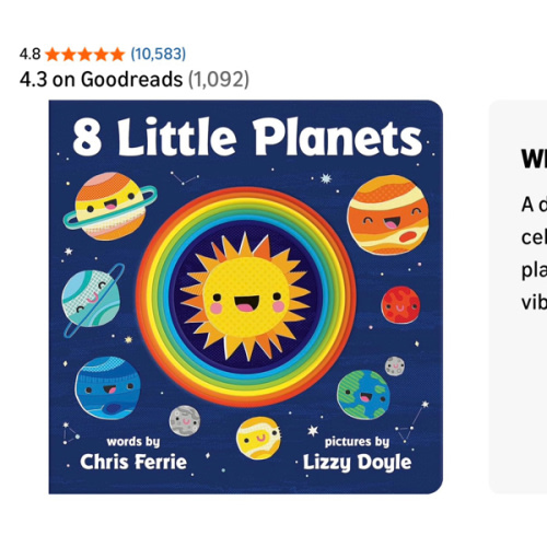8 Little Planets: A Solar System Book for Kids with Unique Planet Cutouts