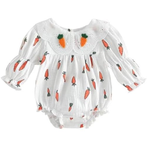 Toddler Baby Girl Easter Clothes My First Easter Baby Girl Outfit Carrot Print Romper/Dress 3 6 12 18M 2T 3T 4T 5T