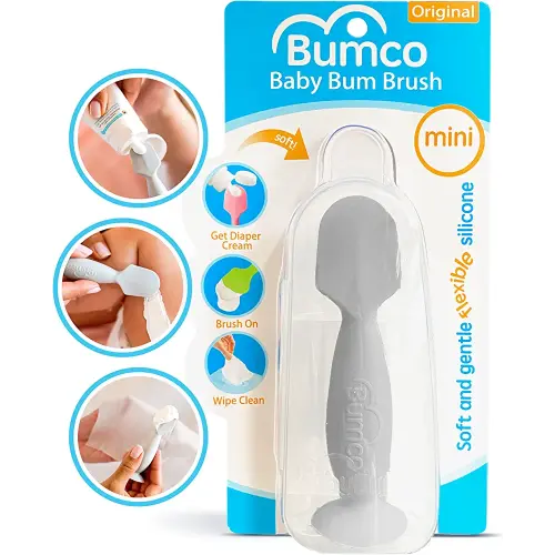 Bumco Mini Diaper Cream Spatula with Case - BPA-Free Butt Spatula Baby, Soft & Flexible Diaper Spatula, Diaper Cream Applicator, Mom-Invented Baby Must Haves, Diaper Bag Essentials, Butt Paste Spatula