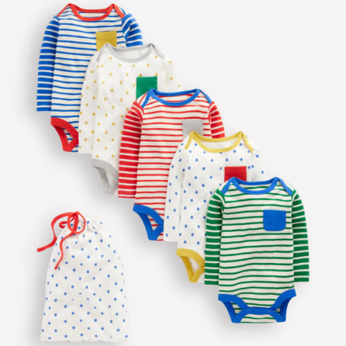 Striped 5 Pack Bodies-Multi Stripes/Stars | Boden USA