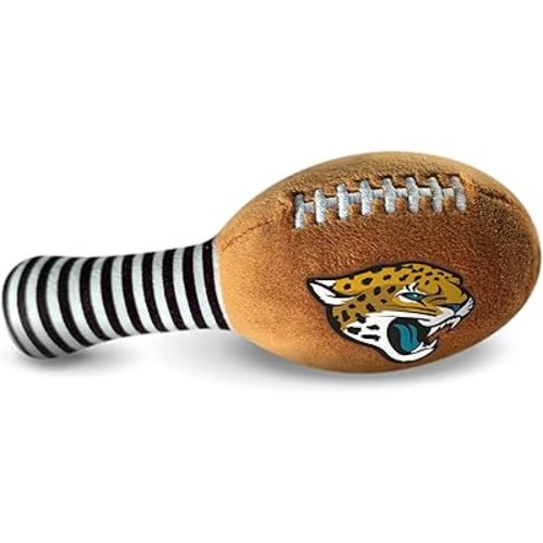 Jacksonville Jaguars Plush Football Rattle by Smilo - Officially Licensed NFL Baby Rattle Toy - Soft Baby Rattle with Bell - for Babies and Toddlers from 3 Months