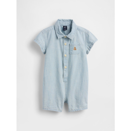 Baby Denim Pocket Shorty One-Piece