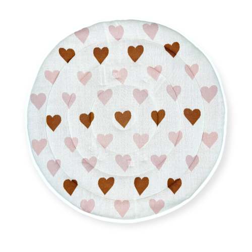 Sweetheart Organic Cotton Knit Baby Padded Round Play Mat - Natural