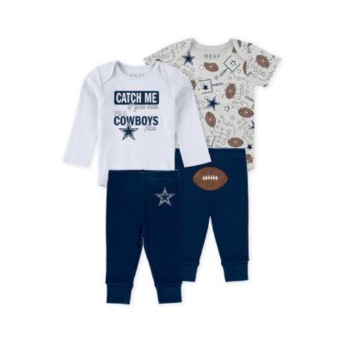 Baby Boys and Girls Newborn 3-Piece Dallas Cowboys Turn Me Around Bodysuits and Pant Set