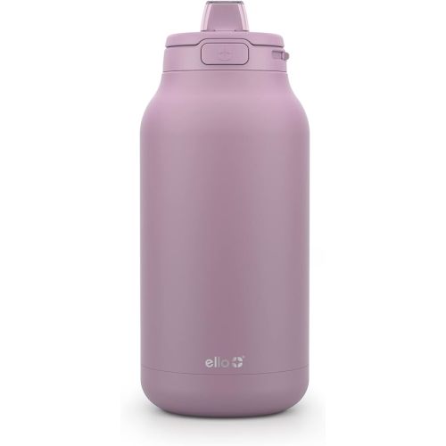 Ello Hydra 64oz Stainless Steel Water Jug with Locking Leak Proof Lid | Reusable Half Gallon Vacuum Insulated Metal Bottle with Silicone Straw, Keeps Drinks Cold All Day, Gift Ready, Mauve