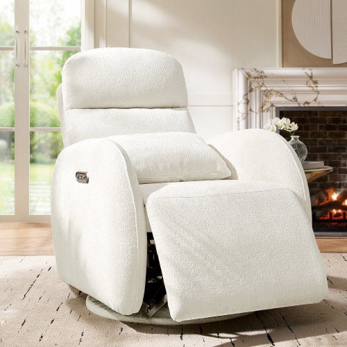 Latitude Run® Abelie Modern Dual Motor Power Swivel Nursery Recliner with Electric Rocking Function | Wayfair