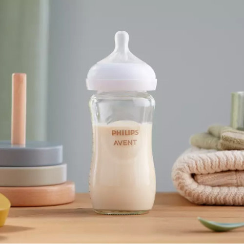 Glass Natural Baby Bottle with Natural Response Nipple - 8 Oz