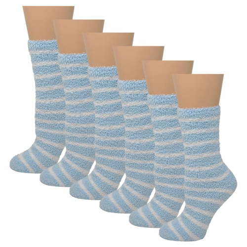 6 Pairs Non-slip Hospital Socks Cozy Fuzzy Slipper Grip Socks
