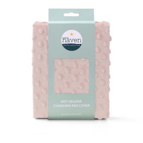 Little Haven Dot Velour Change Pad Cover - Rose
