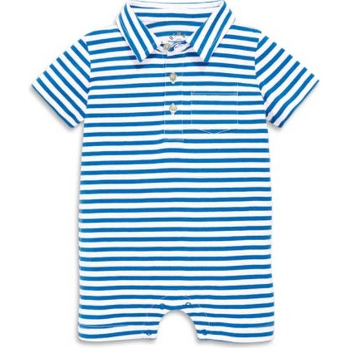 Baby Polo Shortie In Mini Stripe, 3-6M