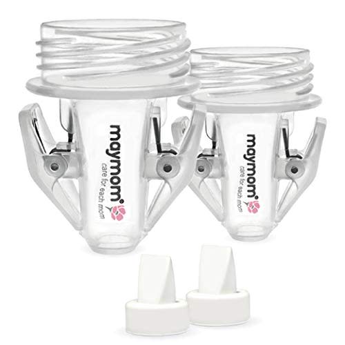 Maymom Breastmilk Storage Bag Adapters Compatible with Spectra S1, S2 Pumps ; 2 Duckbill Valves Included; Clear BPA Free Material; Boiling Water OK; Do Not Use Microwave or Steamer Bag to Sanitize