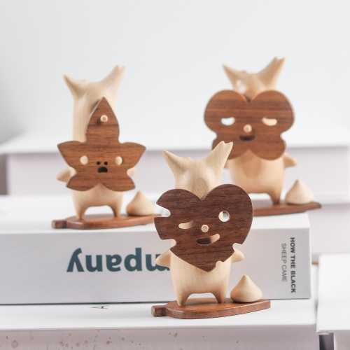 Wooden Korok Set of 3 - Yahaha Forest Spirit Figure, Zelda Tears of the Kingdom Fan Gift, Breath of the Wild Desk Decor
