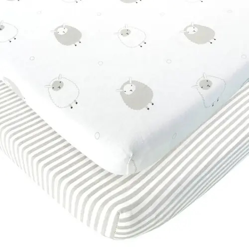 Baby Cradle Sheets Fitted 18x36x2 - Compatible with Arms Reach Co Sleeper Cambria, Clear Vue, Mini Ezee,Bassinet - Pure Jersey Cotton - Breathable | Unisex