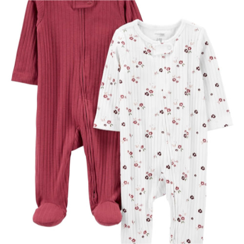 Simple Joys by Carter's unisex baby 2-pack 2-way Zip Textured Sleep and Play