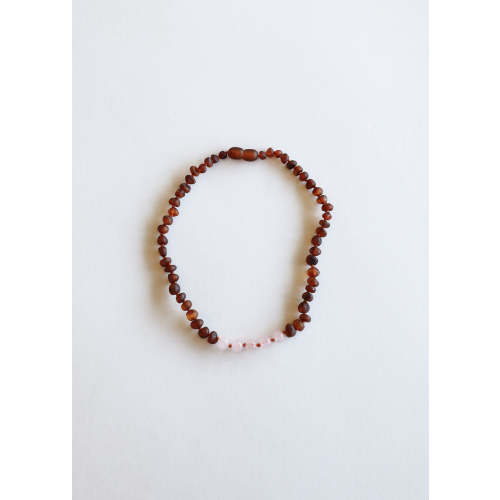 Raw Cognac Baltic Amber + Rose Quartz || Necklace – CanyonLeaf