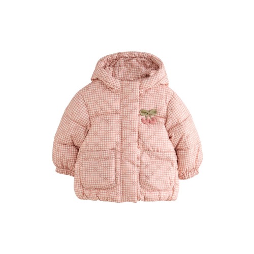 Kids' Gingham Hooded Puffer Jacket