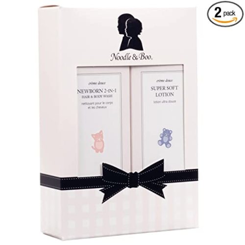 Noodle & Boo Bundle of Joy Newborn Baby Gift Set ; Newborn 2-in-1 Hair & Body Wash, Super Soft Baby Lotion