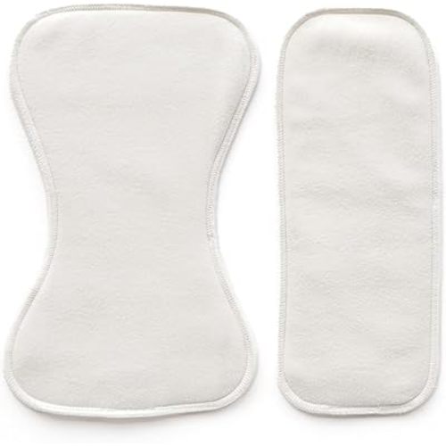 Esembly Ultra Absorbent Overnight Hemp Cloth Diaper Booster Inserts with Stay-Dry Fleece – Reusable Nighttime Doublers for Heavy Wetters – Size 1, 1 Set (1 Contours and 1 Boosters)
