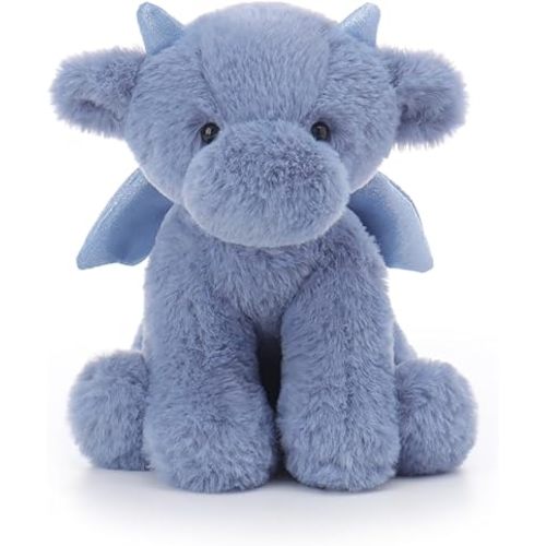 Apricot Lamb Dark Blue Dragon Stuffed Animals for Kids, Soft Cute Plush Toys for Baby Girl and Boy, 8 Inches