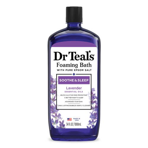 Dr Teal's Foaming Bath with Lavender and Pure Epsom Salt 34 fl oz for Relaxation and Moisturizing