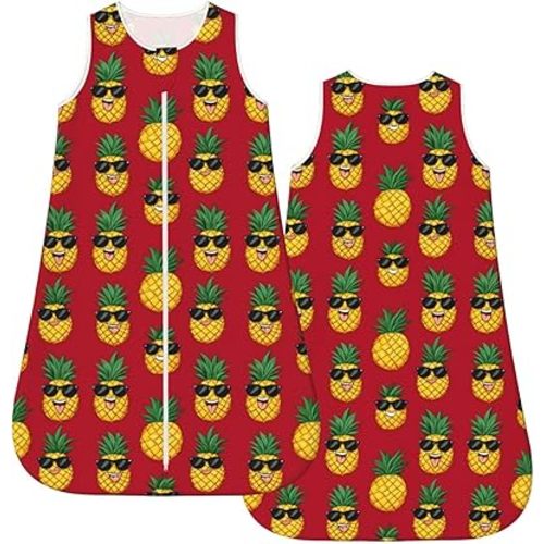 Happy Pineapples Baby Wearable Blanket Infant Boys Girls Sleeping Bag for Newborn Unisex Baby Stuff Sleep Sack Suit S(0-6month)