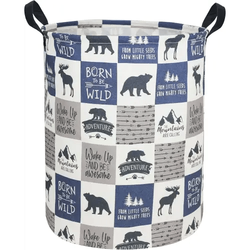 Kids Laundry Hamper, Animal Laundry Basket Collapsible Nordic Style Storage Baskets for Home Decor,Office,Toy Organizer,(Bear)