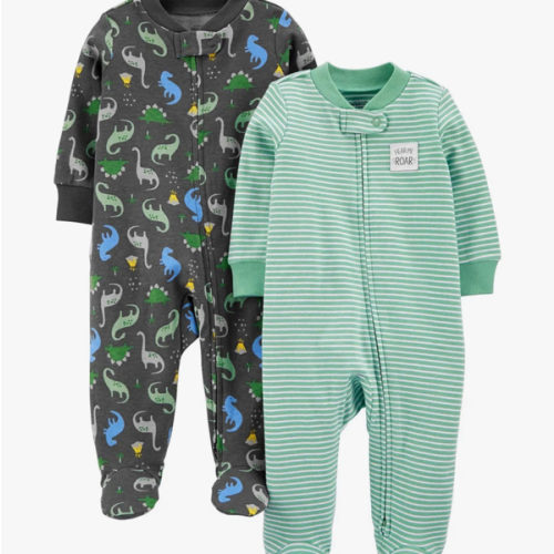 Simple Joys by Carter's baby-boys 2-way Zip Thermal Footed Sleep and Play, Pack of 2