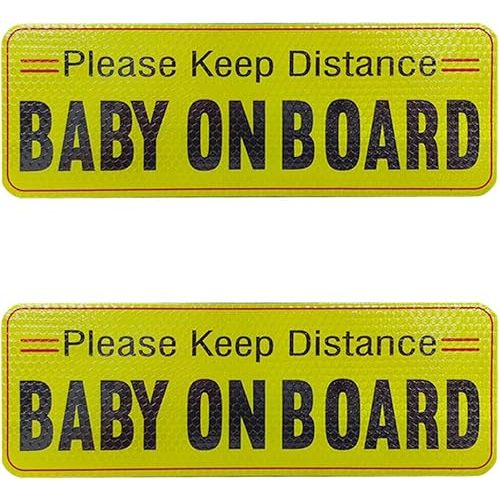 2PCS Baby on Board Please Be Patient Car Magnet, Reflective Safety Warning Sign Magnetic Sticker, Baby on Board Magnet Car Door and Bumper Signs (Pattern 2)