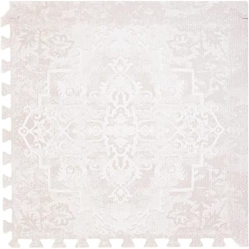 Toddlekind Playmat - Premium Foam Playmat 4 x 6 feet 6 Tile Extra Thick Foam Floor Puzzle Mat for Babies/Toddlers Stylish Non-Toxic Odorless. Perfect for Tummy Time Crawling and Play. 0m+ (off white)