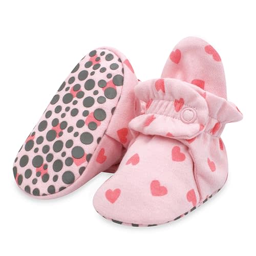 Zutano Unisex Organic Cotton Baby Booties, Stay-On and Non-Slip, Newborn to Toddler