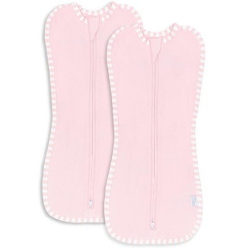 Swaddle Blanket Baby Girl Boy Easy Zipper Wrap 2 Pack Newborn Infant Sleep Sack by Comfy Cubs - Large, Pink