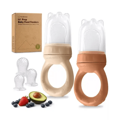 2-Pack Prep Baby Food Feeder, BPA-Free Silicone Baby Fruit Feeder for Teething, 6-12 Months BLW Feeding Essentials