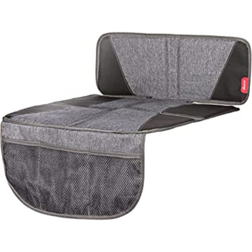 Diono Super Mat Car Seat Protector For Infant Car Seat, Booster Seat and Pets, Crash Tested, Thick Padding, Non Slip Backing, Durable, Water Resistant Protection, 3 Handy Mesh Storage Pockets, Gray