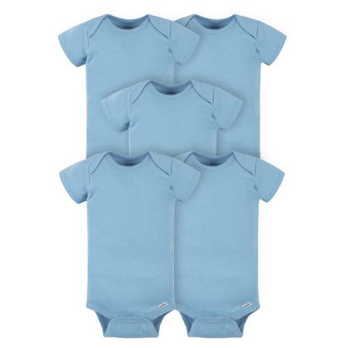 Gerber Baby Girl or Boy Gender Neutral Onesies Brand Cotton Rib Bodysuits, 5-Pack