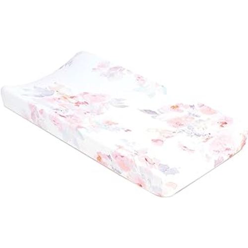 Oilo Changing Pad Cover, Breathable Turkish Cotton Fitted Jersey, 300 Thread Count, Machine Washable, Fits Standard Changing Pads (32" x 16"), Girl, Boy, & Neutral Nursery Design, Prim