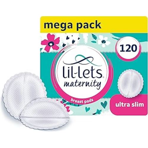 Lil-Lets Nursing Pads – 120 Individually Wrapped, Ultra-Thin, Absorbent & Fragrance-Free – Comfort & Protection for Nursing Moms Postpartum –Maximum Adhesion for Leak & Chafing Nipple Protection