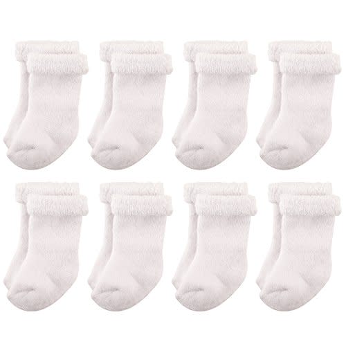 Hudson Baby Baby Girls' Cotton Rich Newborn and Terry Socks