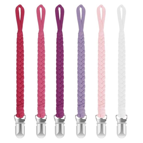 Pacifier Clip for Boys and Girls,6 Pack Baby Pacifier Holder Leash