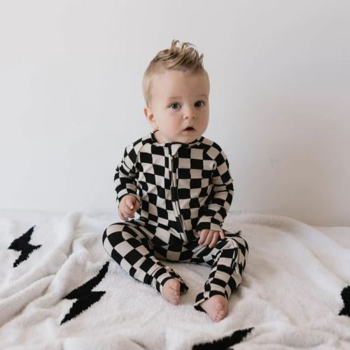 Newborn Bamboo Checkered Jumpsuit