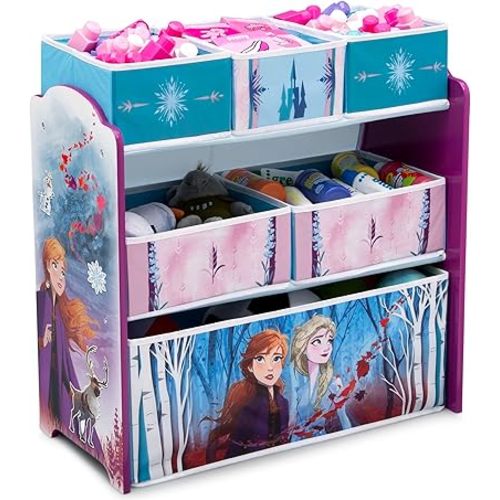 Disney Frozen II 6 Bin Design and Store Toy Organizer by Delta Children, Greenguard Gold Certified