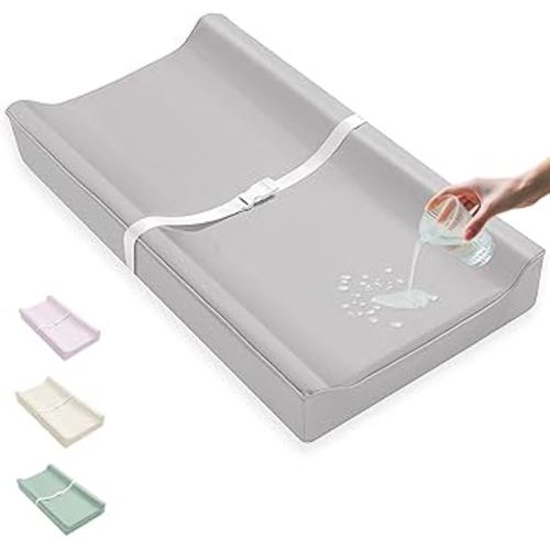 Vegan Leather Baby Changing Pad Covers for Girl, Boy, Waterproof & Wipeable Soft Diaper Changing Mat Cover.Fits Standard Changing Pads with Dimensions of 32" x 16". (Gray)