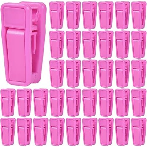 40 Pcs Plastic Baby Hanger Clips Slim-line Finger Clips Set for Clothes Hanger Velvet Hanger (Pink)