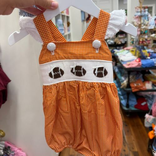 9M orange smocked football bubble