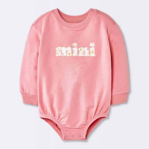 Baby Girls' Sweatshirt Bubble Romper - Cloud Island™ Pink 6-9M