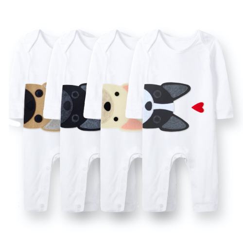 Organic French Bulldog Baby Romper : Frenchie Baby Gift, Frenchie Dog Baby Shower