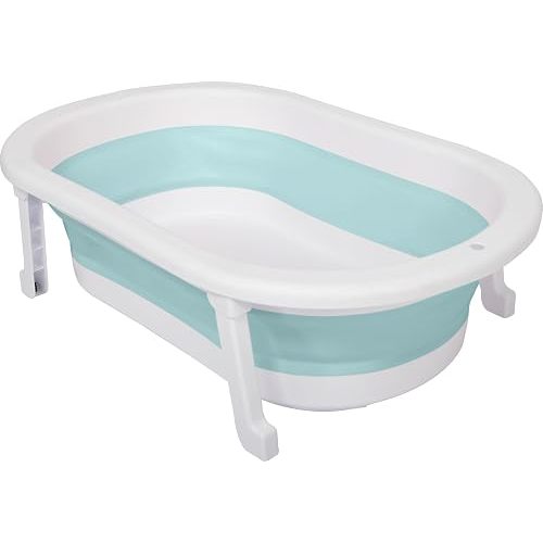 InfaSecure BA100 Flexi Collapsible Bath, Portable Baby Bathtub, Suitable for 0 to 8 Months Old, Green, 76 x 47 x 7.5 cm