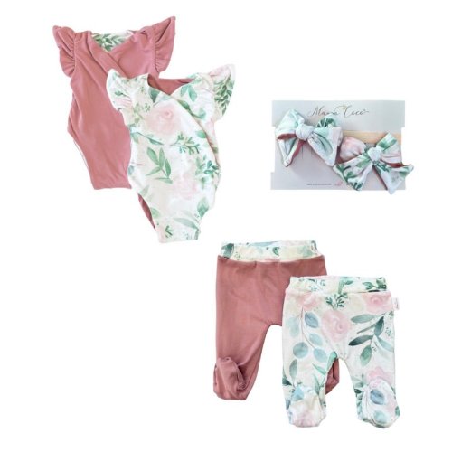 FLUTTER SLEEVE ONESIE OUTFIT BUNDLE in Classic Brushed