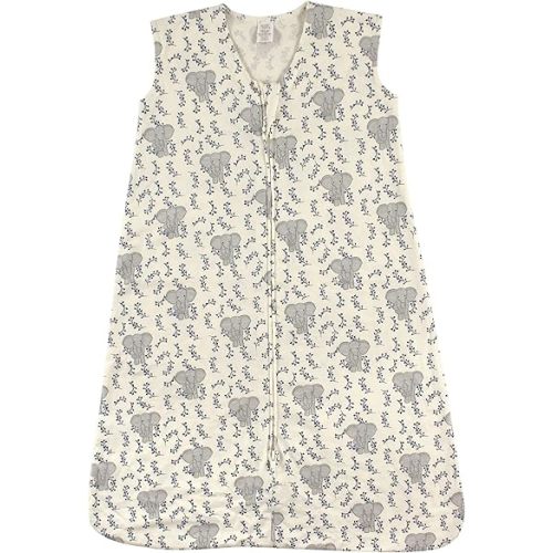 Touched by Nature Unisex Baby Organic Cotton Sleeveless Wearable Sleeping Bag, Sack, Blanket, Elephant, 6-12 Months