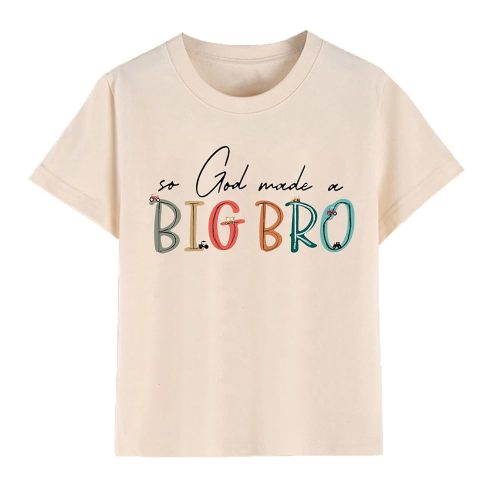 Big Brother Kids Shirt Pregnancy Announcement Shirt Cotton Short Sleeve Shirts 2-12 Years
