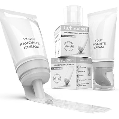 Eli & Ali Tush Swiper - Diaper Rash Cream & Butt Paste Applicator - Universal Fit for Most Diaper Creams | Mess-Free & Hygienic Alternative to Cream Spatula - Carry Less Baby Gear - Grey, 2 Pack